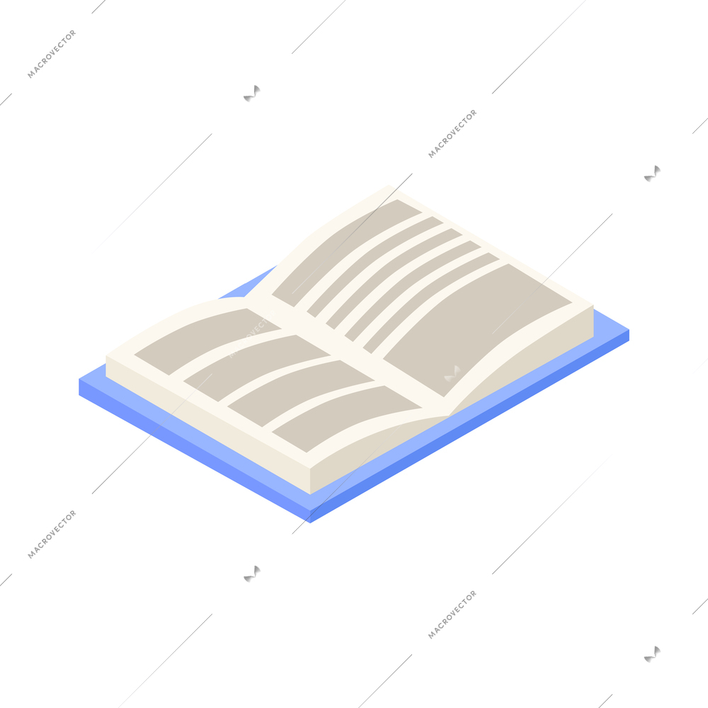 Isometric open book icon on white background vector illustration