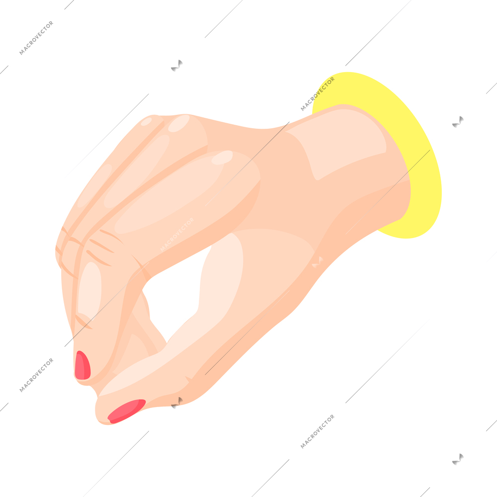 Female hand gesture isometric icon 3d vector illustration