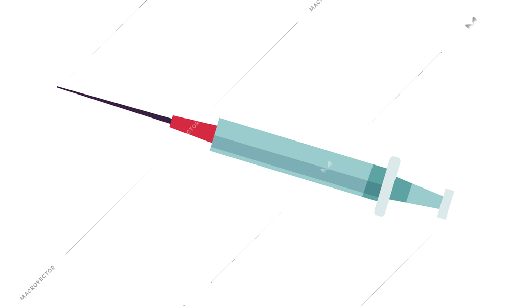 Flat color syringe on white background vector illustration