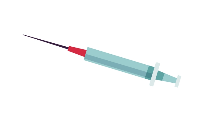 Flat color syringe on white background vector illustration