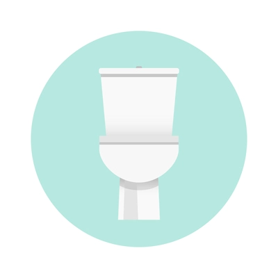 Flat toilet round color icon vector illustration