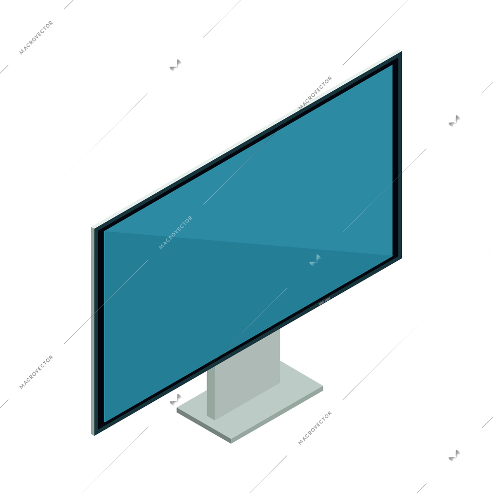 Blank computer monitor isometric icon 3d vector illustration