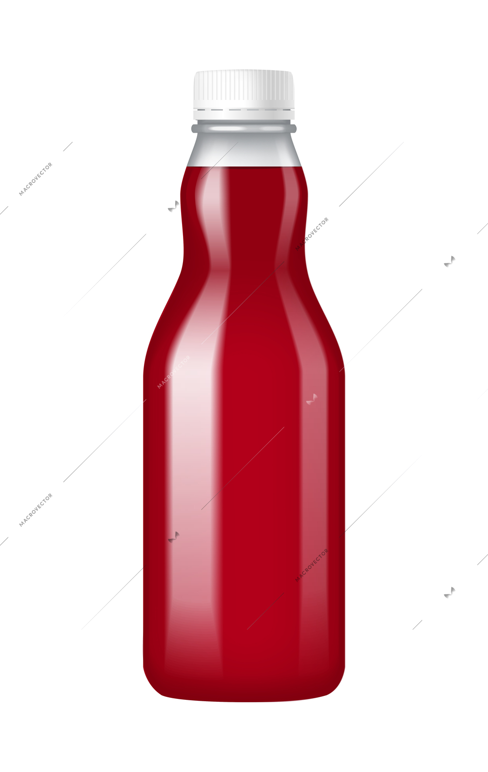 Realistic fruit juice bottle with plastic cap vector illustration