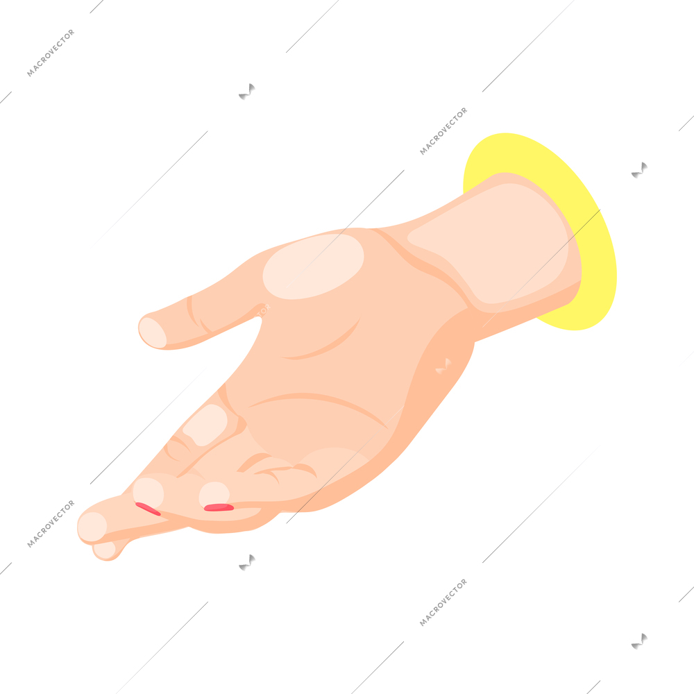 Isometric female hand gesture icon vector illustration