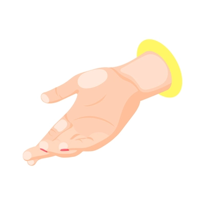 Isometric female hand gesture icon vector illustration