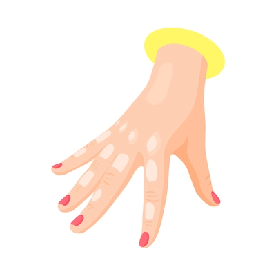 Isometric female hand gesture on white background 3d vector illustration