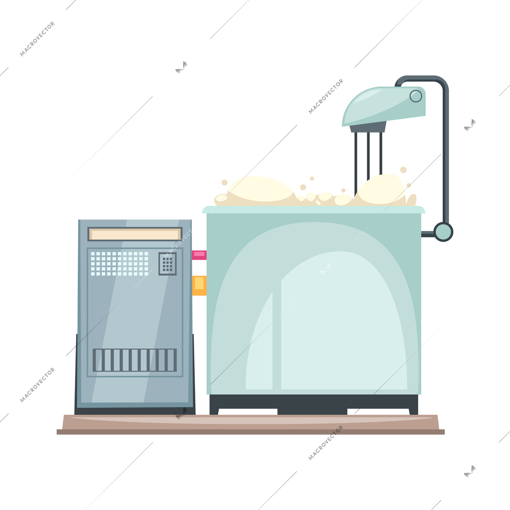 Milk production icon with flat style factory equipment vector illustration