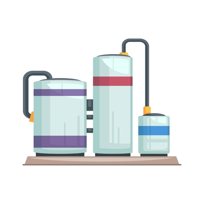 Tank cisterns flat factory equipment vector illustration