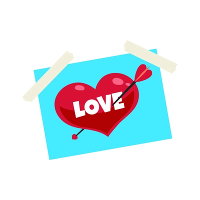 Love sticker for dreams vision board flat icon vector illustration