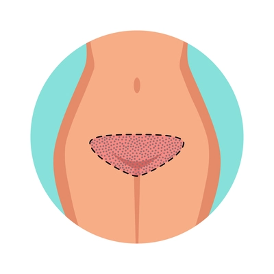 Bikini hair removal process flat icon vector illustration