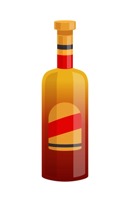 Flat bottle of cuban rum on white background vector illustration