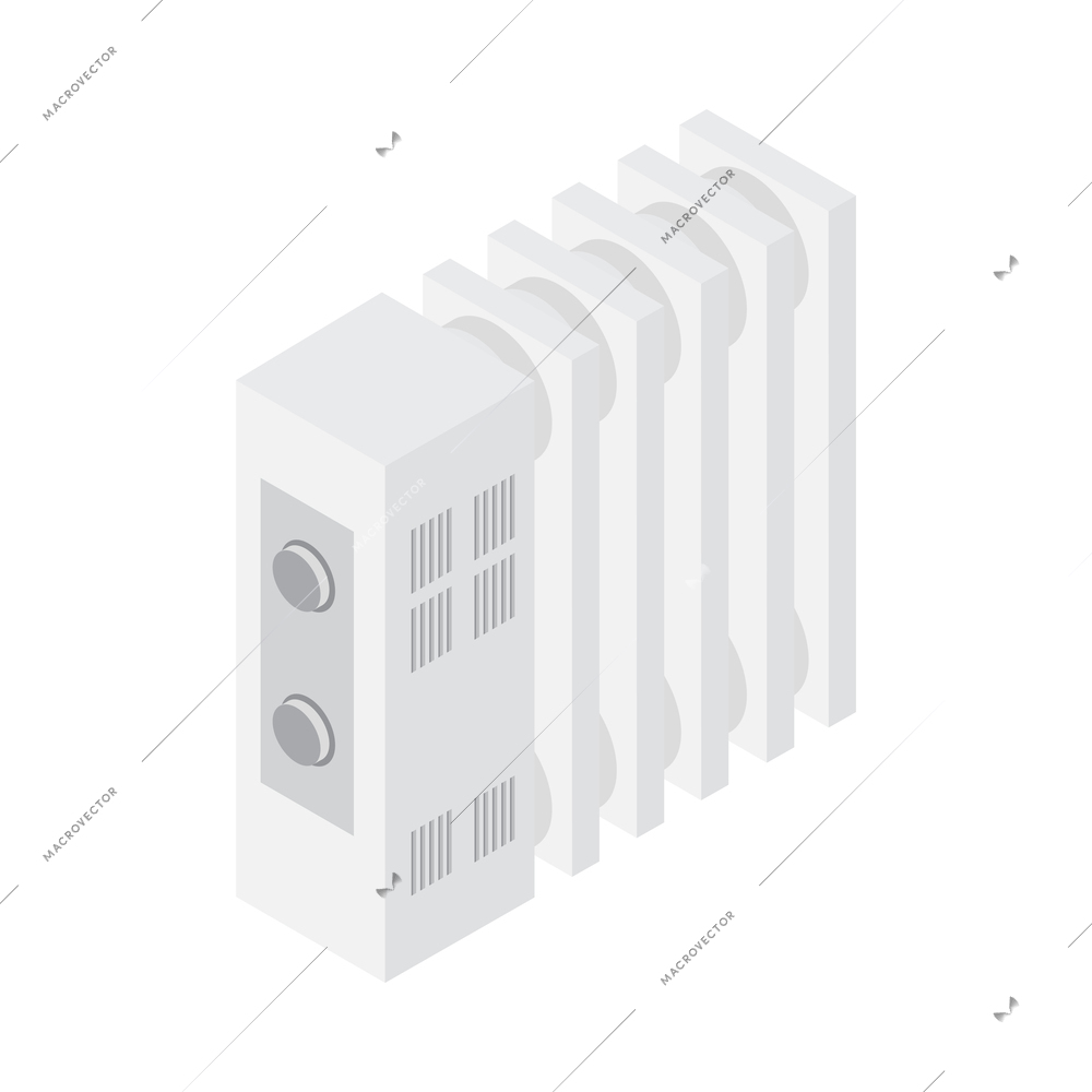 White home radiator isometric icon 3d vector illustration