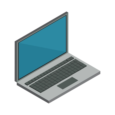 Laptop with blank screen isometric icon 3d vector illustration