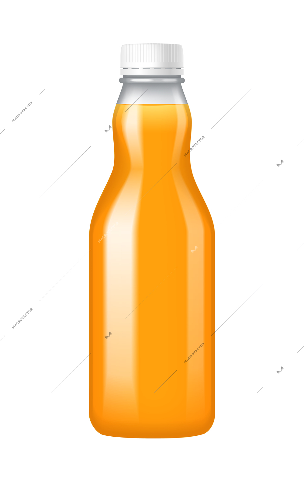 Realistic bottle of carrot or fruit juice vector illustration