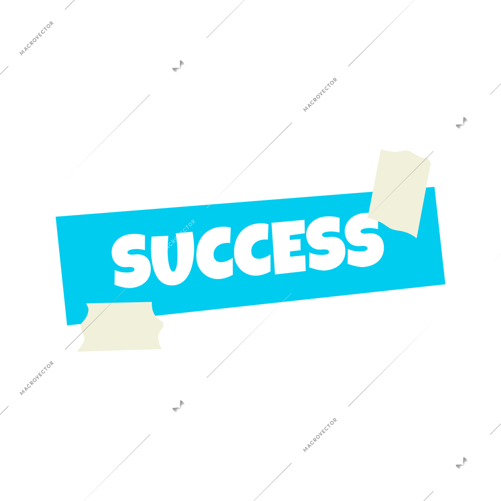 Success sticker for dreams vision board flat icon vector illustration