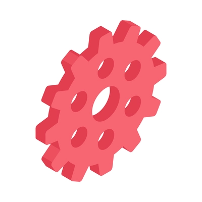 Cogwheel gear isometric icon on white background 3d vector illustration
