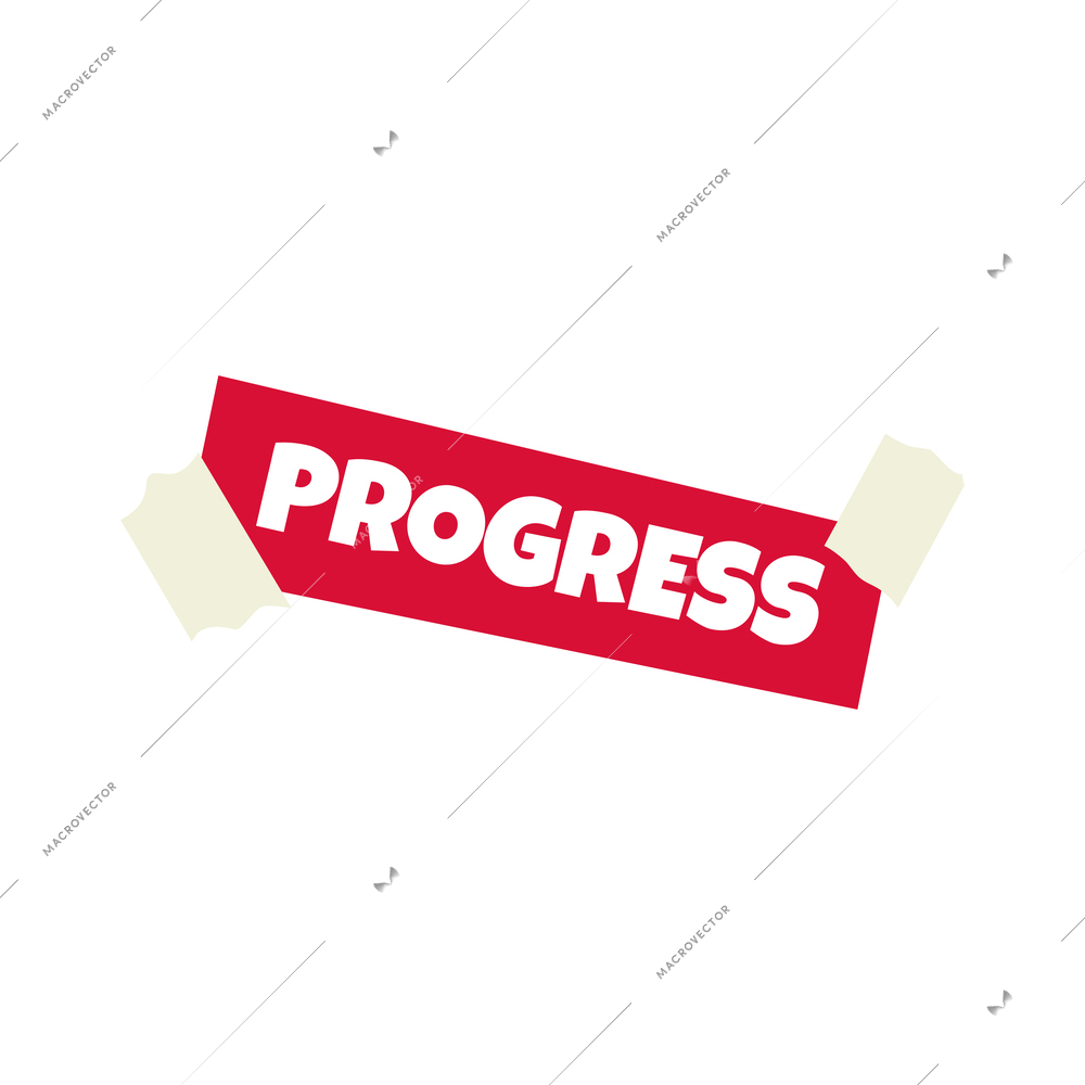 Sticker progress for dreams vision board flat icon vector illustration