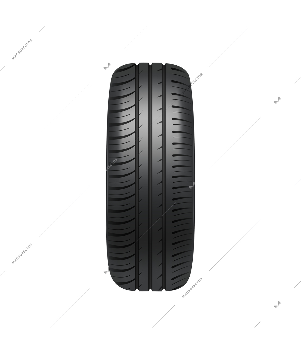 Black wheel tire side view realistic vector illustration