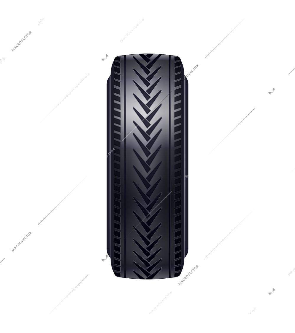 Realistic new car wheel with black tyre profile view vector illustration