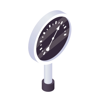 Isometric gauge pipe manometer 3d icon vector illustration