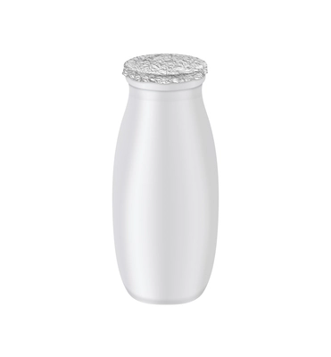 Blank drinkable yoghurt bottle mockup on white background realistic vector illustration