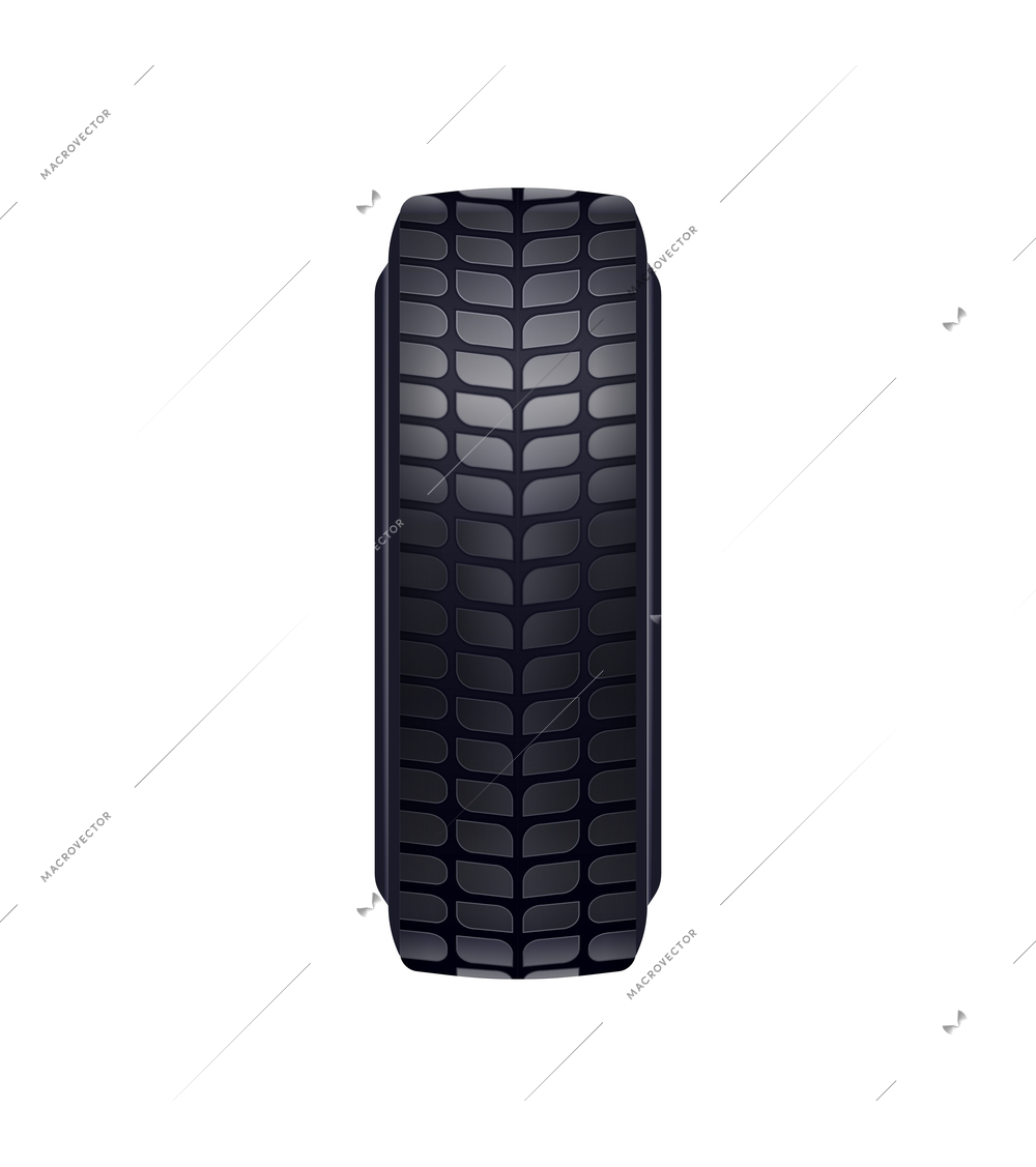 Car wheel profile realistic vector illustration