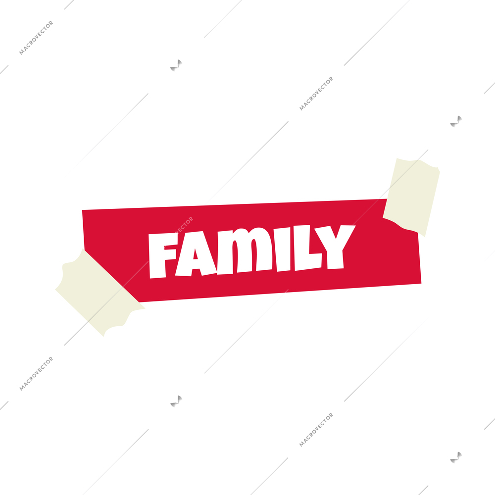 Family sticker for dreams vision board flat icon vector illustration