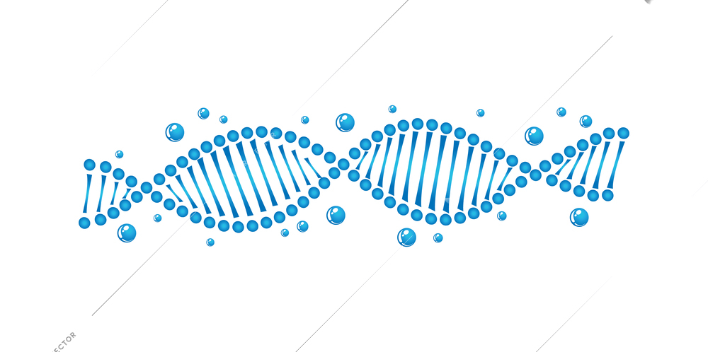 Dna blue color in flat style vector illustration