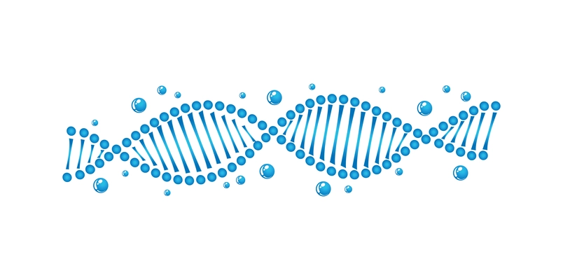 Dna blue color in flat style vector illustration