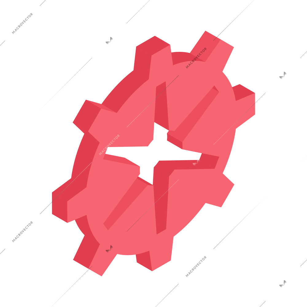 Isometric color cogwheel gear icon 3d vector illustration