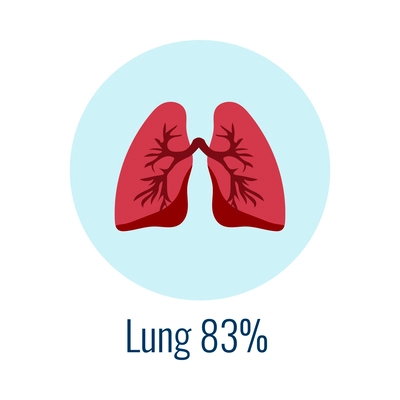 Water in human organ lungs flat icon vector illustration