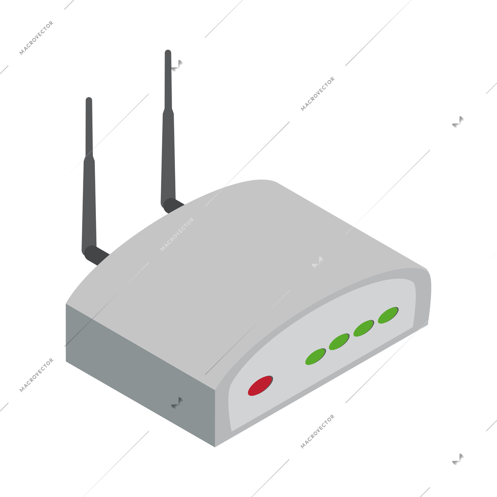 White router isometric icon 3d vector illustration