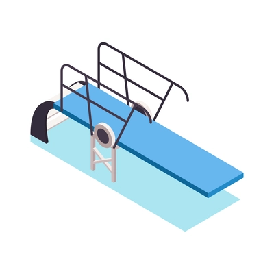 Isometric swimming pool diving board icon 3d vector illustration