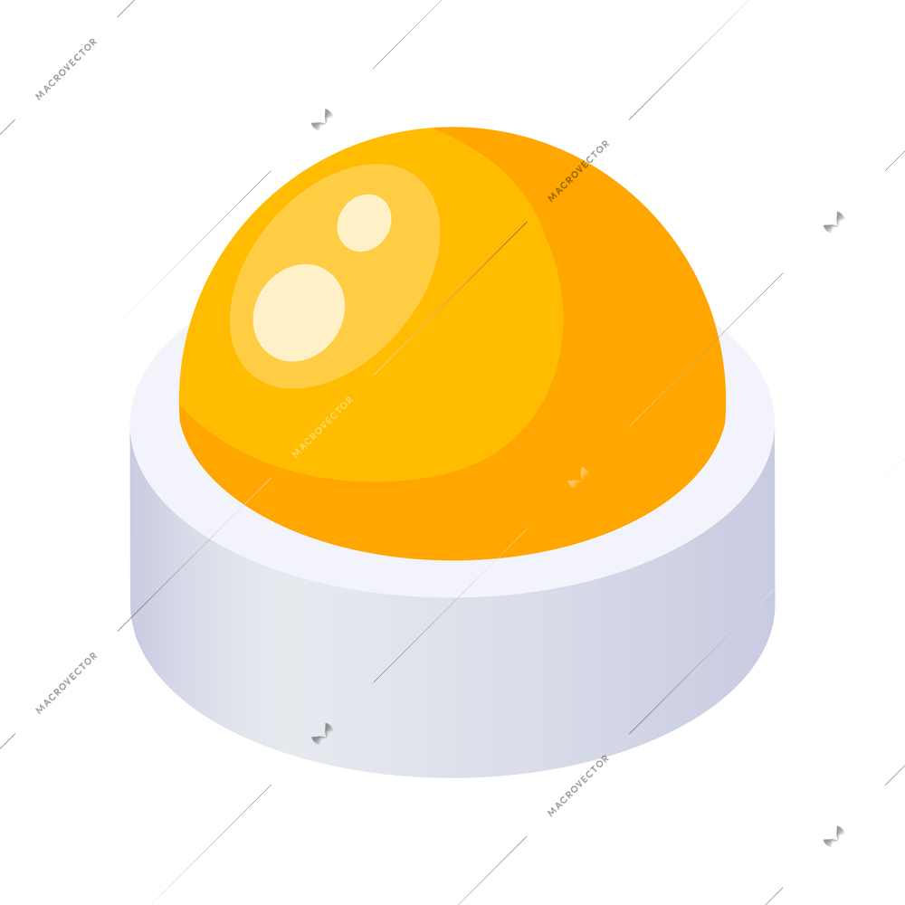 Isometric yellow light lamp icon on white background 3d vector illustration