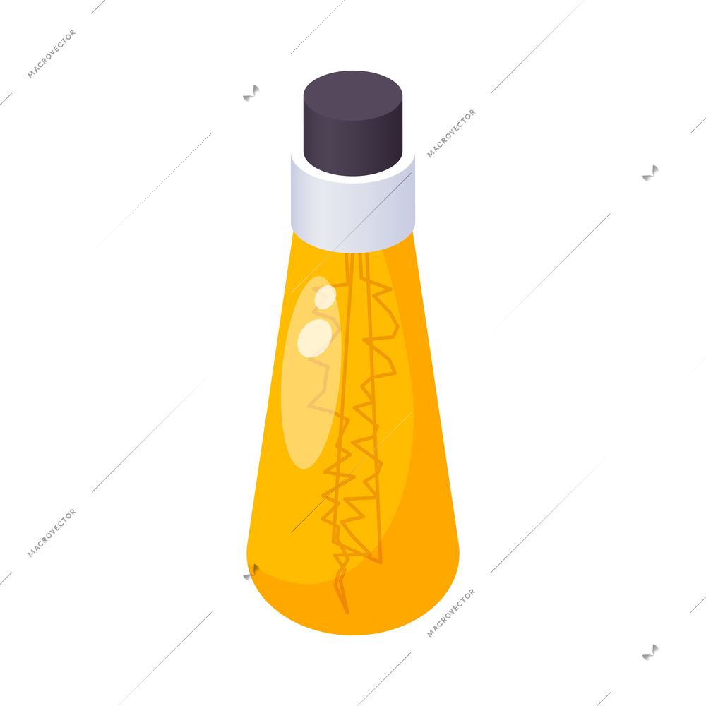 Isometric yellow lightbulb icon on white background 3d vector illustration