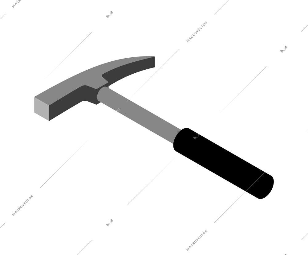 Isometric geologist hammer on white background vector illustration