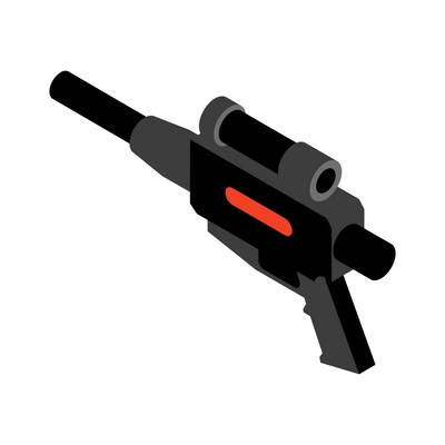 Isometric gun for laser tag game on white background vector illustration