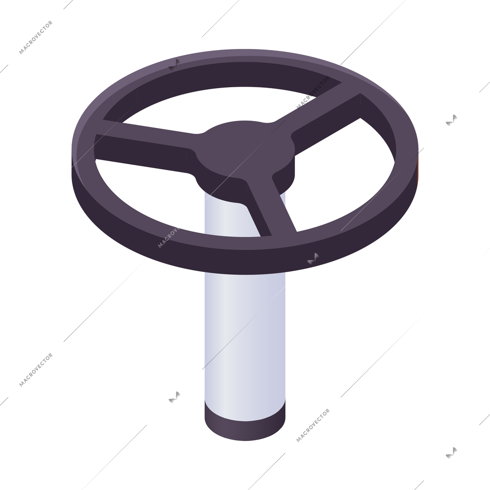 Valve 3d isometric icon on white background vector illustration