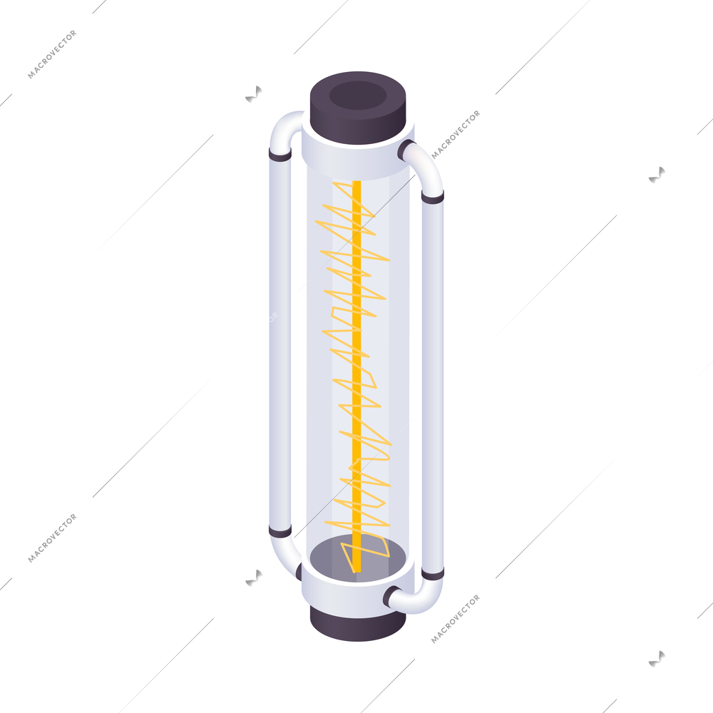 Isometric steampunk machine element on white background 3d vector illustration