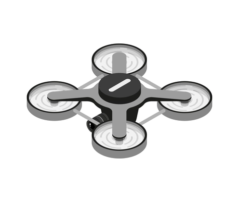 Drone with surveillance camera isometric icon 3d vector illustration