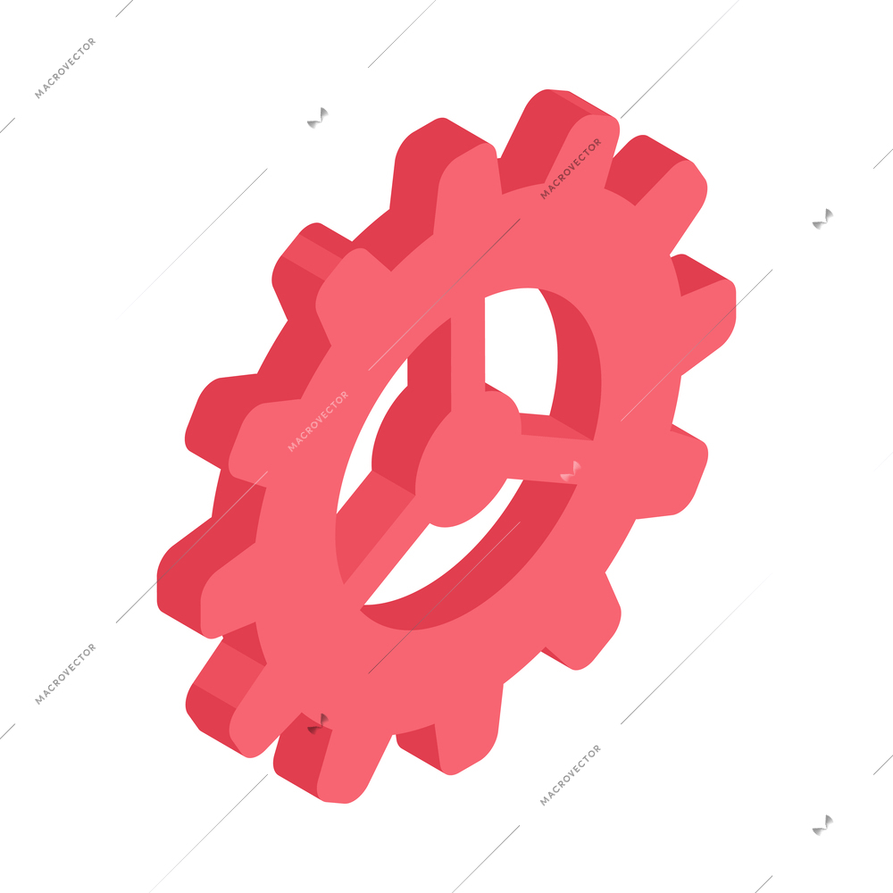 Cog wheel gear isometric icon vector illustration