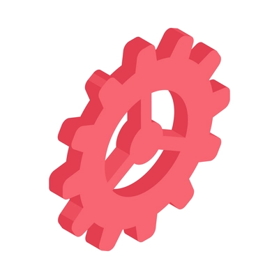 Cog wheel gear isometric icon vector illustration