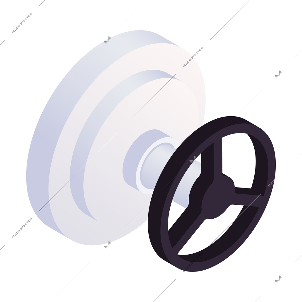 Valve isometric icon on white background 3d vector illustration