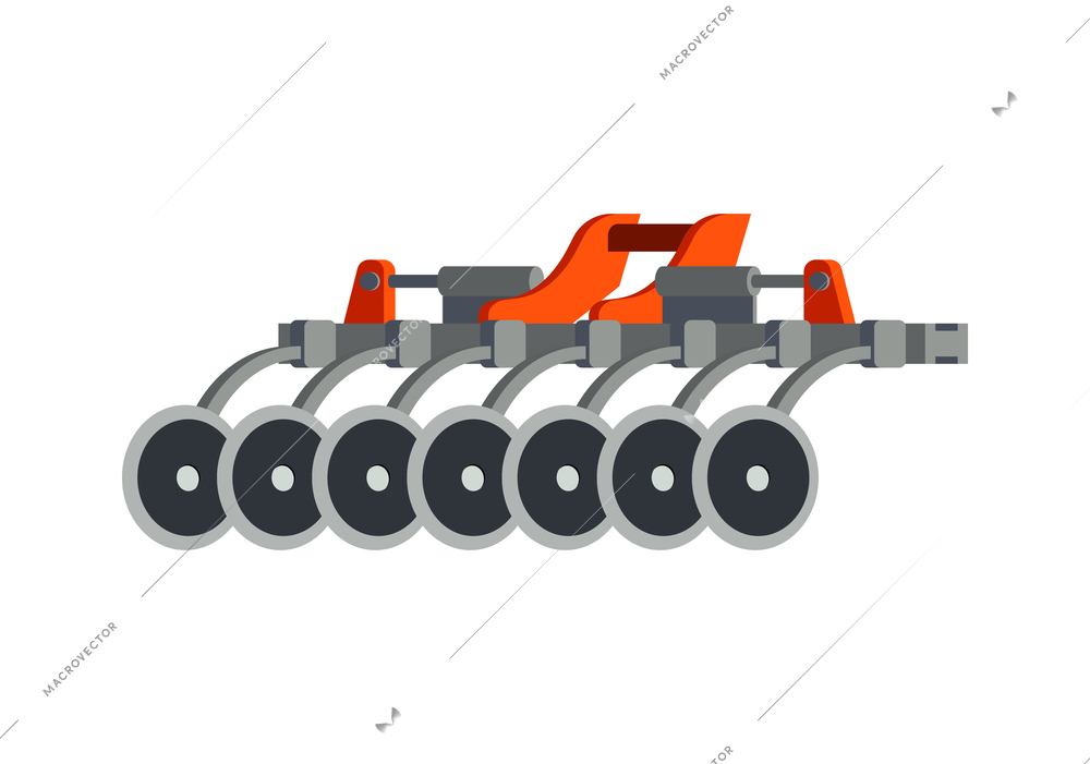 Potato cultivation equipment unit on white background flat vector illustration