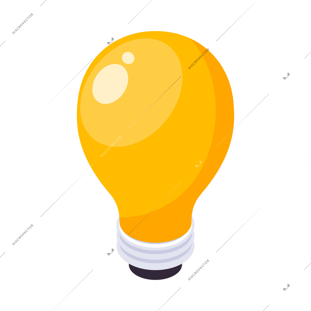 Isometric light bulb on white background 3d vector illustration