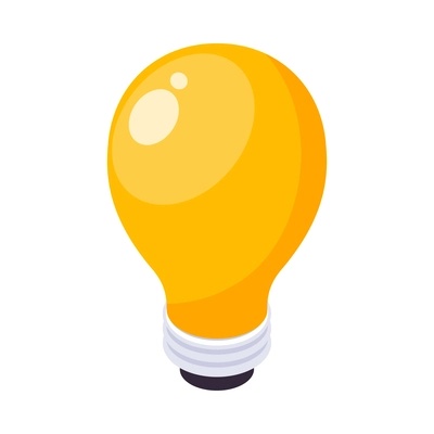 Isometric light bulb on white background 3d vector illustration