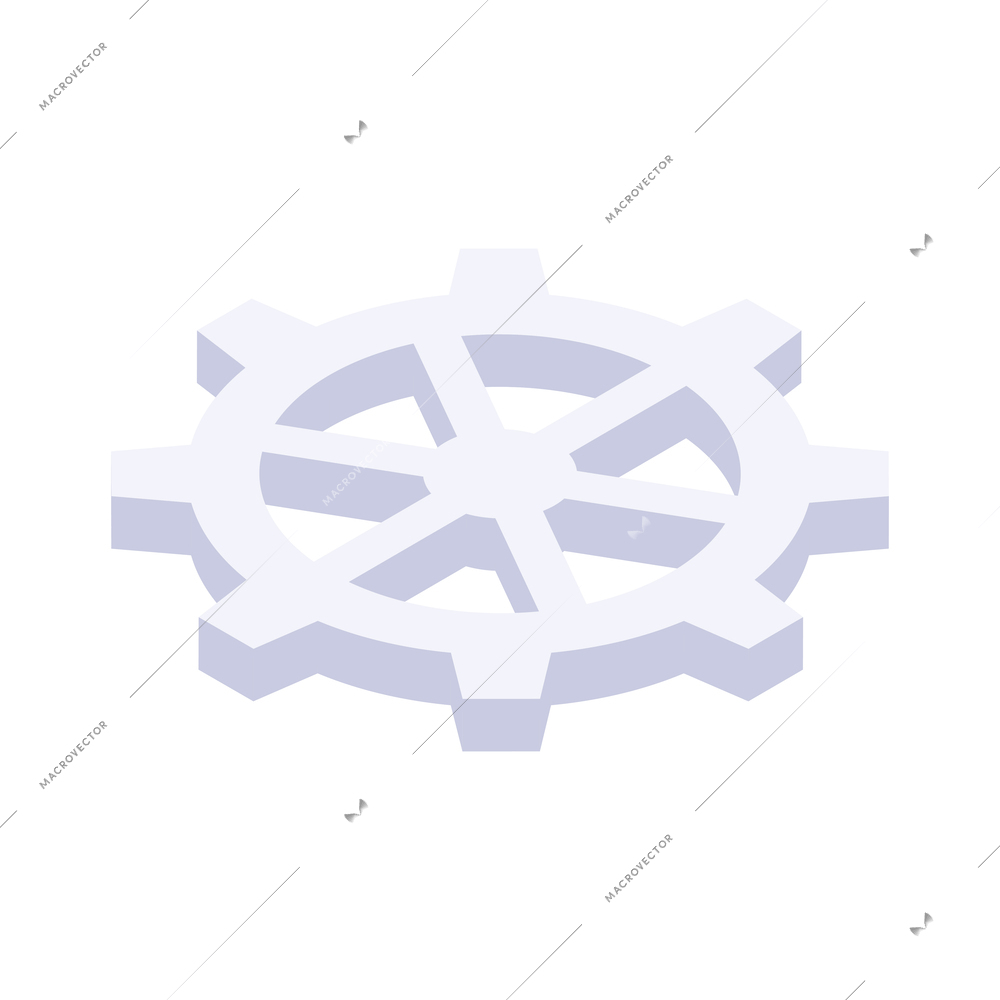 White gear isometric icon 3d vector illustration