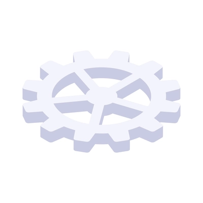 Isometric white cog wheel gear icon vector illustration