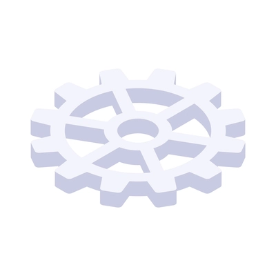 White cog wheel gear isometric 3d icon vector illustration