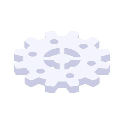 Isometric gear icon on white background 3d vector illustration